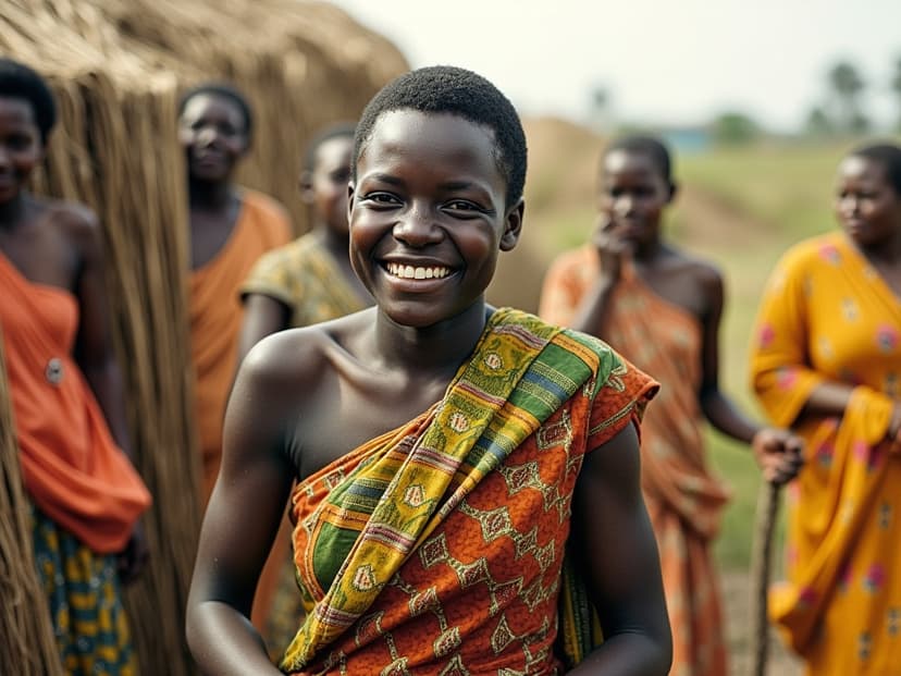 12k photography of Africans, 1920s or 1950s, palmoil merchant, africa, in the style of canon 50mm f/0.95, balinese art, wollensak 127mm f/4.7 ektar, cottagepunk, womancore, southern countryside, grisaille with style of Ancient Africans