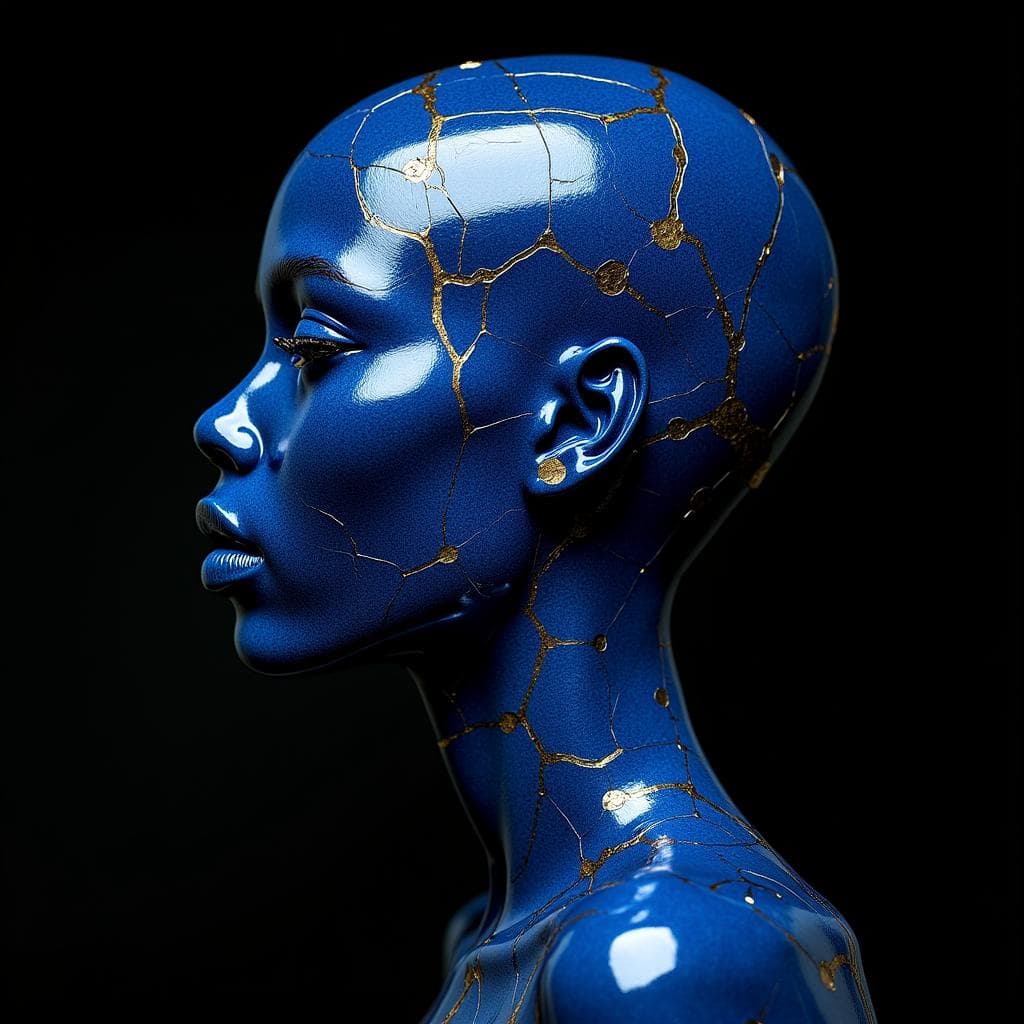 fashion studio shot,Afro American Modern Woman model miming against invisible glass, hands pressed forward, face close to lens, wide-angle perspective, tan fitted outfit, white background, dramatic lighting, 24mm lens, Nikon Z7, f/8, ISO 100, 1/125s, expressive funky pose, shot by Juergen Teller